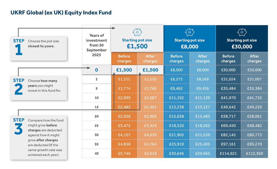 An image showing how to read the Fund Illustration tables