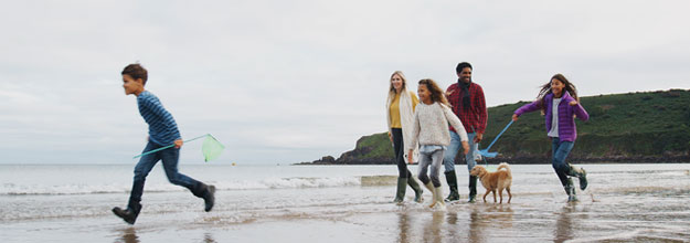 family bonding in the beach