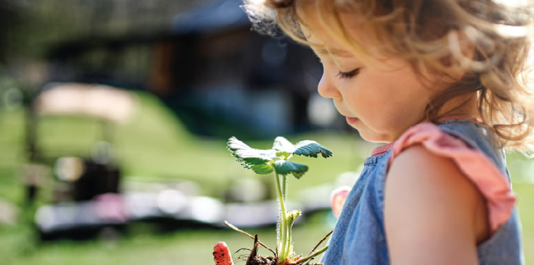 girl with plant