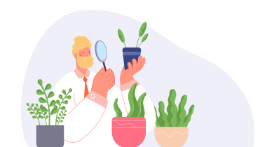 man with magnifying glass